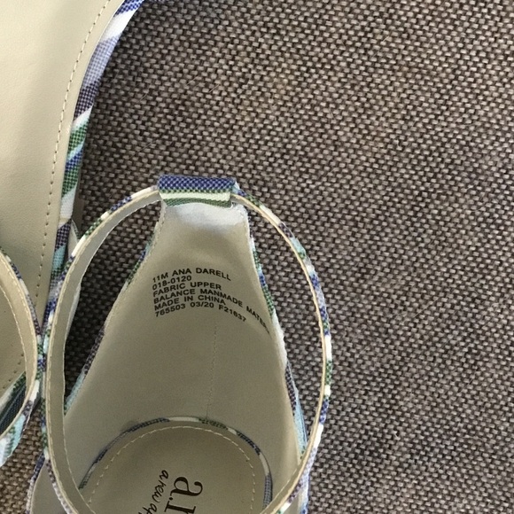 a.n.a. Anna Darell blue, white & green striped flats, size 11M - Picture 12 of 12